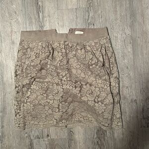 J. Crew Floral Lace Mini Skirt in Taupe